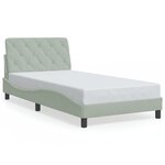 vidaXL Cadre de lit sans matelas gris clair 100x200 cm velours