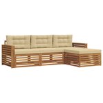 vidaXL Ensemble de canapés d'extérieur avec coussin Naturel et Beige
