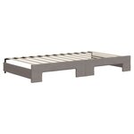vidaXL Lit de jour avec gigogne et tiroirs taupe 100x200 cm tissu