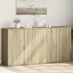 vidaXL Buffets 2 Pièces chêne sonoma 79x38x80 cm bois d'ingénierie