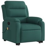 vidaXL Fauteuil inclinable de massage Vert foncé Tissu