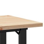 vidaXL Table à manger cadre en O 50x50x75 5cm bois de pin massif acier