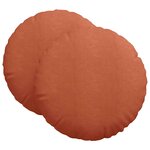 vidaXL Coussins de siège 2 Pièces Rouge orange Ø 60 cm