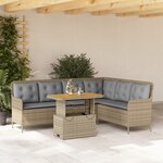 vidaXL Salon de jardin avec coussins 2 Pièces beige résine tressée