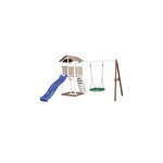 AXI Beach Tower avec balancoire nid Marron Blanc Bleu Toboggan