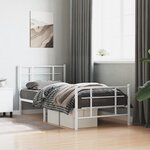 vidaXL Cadre de lit métal avec tête de lit/pied de lit blanc 90x200 cm