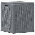 vidaXL Boîte de rangement de jardin gris PP rotin 90 L