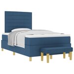vidaXL Lit à ressorts avec coussin Bleu 190 x 120 cm tissu