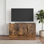 vidaXL Meuble TV Chêne fumé 99 x 34 5 x 47 cm Bois d'ingénierie