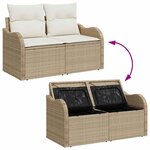vidaXL Ensemble de canapé de jardin 9 Pièces Beige Poly rotin
