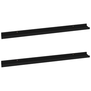 vidaXL Étagères murales 2 Pièces Noir 100x9x3 cm