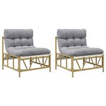 vidaXL Chaise de jardin 2 Pièces Gris clair 75 x 75 x 71 cm Acier