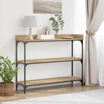 Table Console vidaXL en Chêne Artisan 100x30x80 cm en Bois Ingénierie et Acier