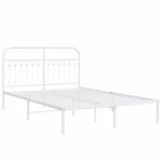 vidaXL Cadre de lit métal sans matelas et tête de lit blanc 140x190 cm