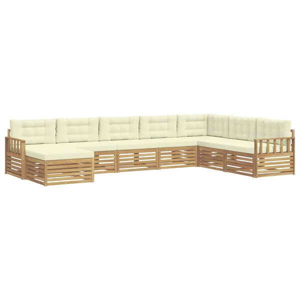 vidaXL Ensemble de canapés d'extérieur 8 pc Blanc et crème