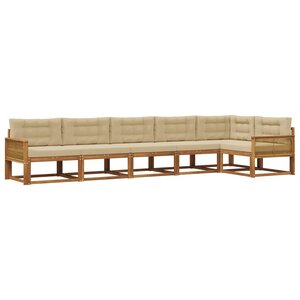 vidaXL Ensemble de canapés d'extérieur 6 pc Naturel et Beige