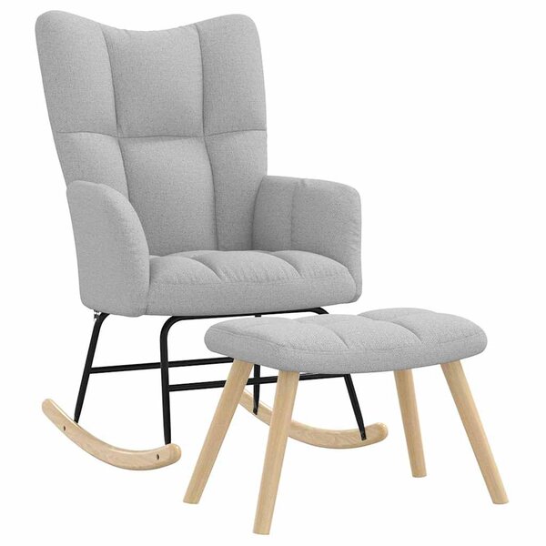 vidaXL Chaise à bascule avec repose-pied gris nuage tissu
