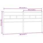 vidaXL Tête de lit chêne fumé 200 cm fer et bois d'ingénierie