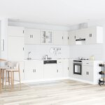 vidaXL Meuble sous évier Porto 2 Pièces Blanc Bois d'ingénierie