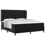 vidaXL Lit à ressorts avec matelas Noir 200 x 180 cm Polyester