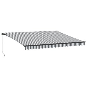 vidaXL Auvent manuel rétractable anthracite et blanc 450x350 cm