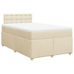 vidaXL Sommier à lattes de lit avec matelas Crème 120x200 cm Tissu