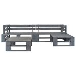 vidaXL Salon palette de jardin 4 Pièces avec coussins gris bois