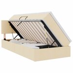 vidaXL Lit avec rangement et matelas Crème 90 x 200 cm Velours