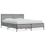 vidaXL Cadre de lit sonoma gris 140x190 cm bois d'ingénierie et métal