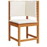 Ensemble de banc de jardin 3 pièces avec coussins en bois d'acacia