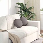 vidaXL Coussins de siège 2 Pièces Taupe Ø30 x 13 cm tissu