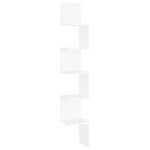 vidaXL Étagère d'angle murale Blanc 20x20x127 5 cm bois d’ingénierie