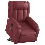 vidaXL Fauteuil inclinable de massage Rouge bordeaux Similicuir