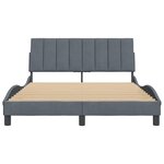 vidaXL Cadre de lit sans matelas Hanko gris foncé 120x200 cm velours