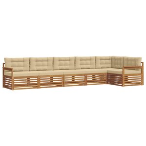 vidaXL Ensemble de canapés d'extérieur 6 pc Naturel et Beige