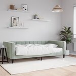 vidaXL Lit de jour avec matelas gris clair 100x200 cm velours