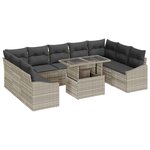 vidaXL Ensemble de canapé de jardin 10 Pièces Beige  Gris foncé