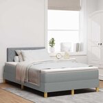 vidaXL Lit à ressort LED avec matelas Gris clair 120 x 190 cm tissu