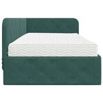vidaXL Cadre de lit d'angle Vert foncé 90 x 200 cm Velours
