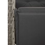 vidaXL Ensemble de bistro de jardin 9 Pièces coussins gris poly rotin