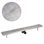 vidaXL Drain de douche linéaire 930x140 mm acier inoxydable