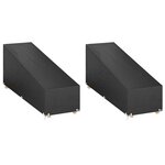 vidaXL Housses pour chaise longue 2 Pièces 12 œillets 205x75x40/70 cm PE