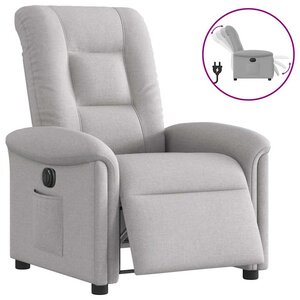 vidaXL Fauteuil inclinable électrique gris nuage tissu
