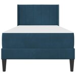 vidaXL Cadre de lit avec matelas Bleu 80 x 200 cm Velours