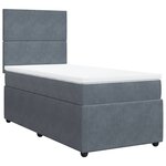 vidaXL Sommier à lattes de lit et matelas Gris foncé 90x200 cm Velours