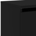 vidaXL Table de chevet murale avec lumières LED noir