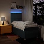 vidaXL Sommier à lattes de lit avec matelas Bleu 80x200 cm Tissu