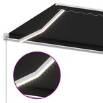 vidaXL Auvent manuel rétractable avec LED 500x300 cm Anthracite