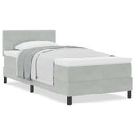 vidaXL Lit à ressorts avec matelas Gris clair 90 x 190 cm tissu
