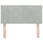 vidaXL Tête de lit LED Gris clair 90 cm Velours